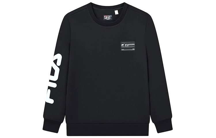 FILA Oversized Logo Print Pullover Sweatshirt - Black F11M149227F-NV