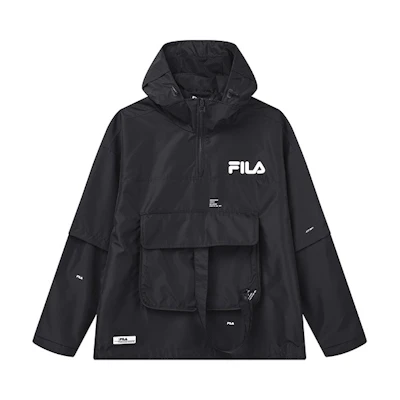 FILA Oversized Pocket Solid Color Hooded Woven Jacket - Legendary Blue F11M149703F-NV