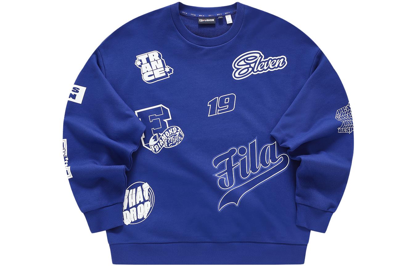 FILA Oversized Pullover Sweatshirt Letter Print - Sugary Blue T11M342201F-BU