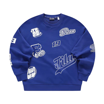 FILA Oversized Pullover Sweatshirt Letter Print - Sugary Blue T11M342201F-BU