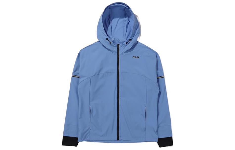 FILA Oversized Solid Color Hooded Jacket - Blue FS2WTE2251F-FBU