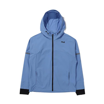 FILA Oversized Solid Color Hooded Jacket - Blue FS2WTE2251F-FBU