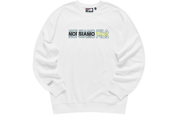FILA Oversized Sweatshirt with Letter Print in Standard White T11M141202F-WT