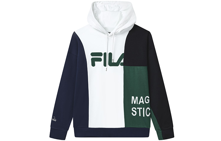 FILA Oversized Vintage Logo Hoodie in Navy Blue for Men - Retro American Style F11M319205F-NV