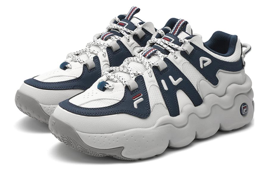 Order FILA斐乐 Panini 減震耐磨 高筒 復古籃球鞋 男款 藍白色