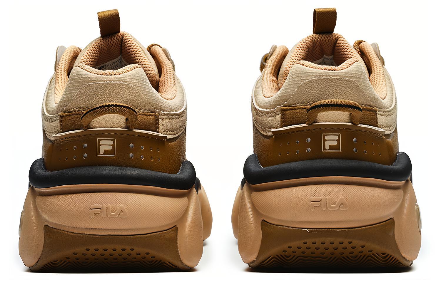 Shop FILA斐樂 panini Panini 織物 低幫 復古籃球鞋 男款 銅棕色