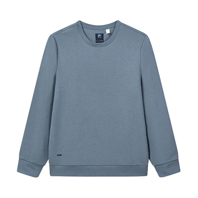 FILA Pastel Blue Knit Pullover Sweatshirt Casual Wear F11M142203F-DB
