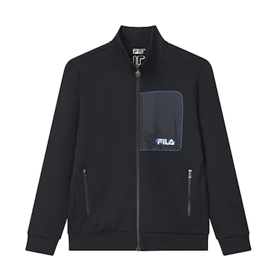 FILA Patchwork Pocket Knit Retro Sports Jacket for Men F11M138502F-NV