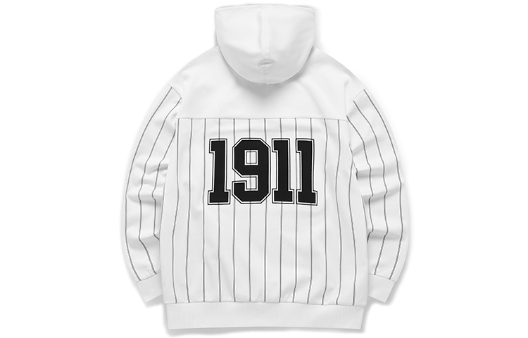 FILA Patchwork Striped Loose Fit Hoodie in Standard White T11M142208F-WT