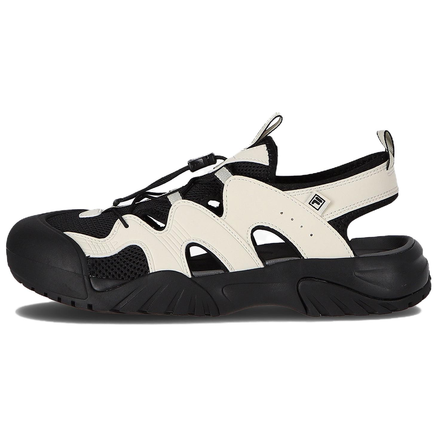 FILA Payto V2 Sandals Synthetic Leather Cream Black Water Shoes FS262SD03X004013
