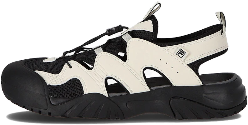 FILA Payto V2 Sandals Synthetic Leather Cream Black Water Shoes FS262SD03X004013 Buy FILA Payto V2 Sandals Synthetic Leather Cream Black Water Shoes FS262SD03X004013