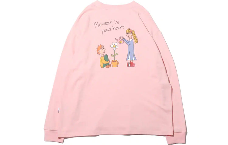 FILA Pink Crewneck Sweatshirt with Back Print - Couple's Style FL3520-19