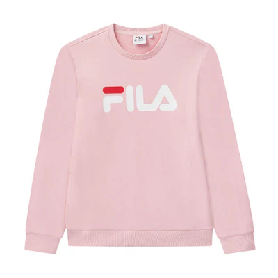 FILA Pink Logo Print Crewneck Pullover Sweatshirt - Unisex Casual Fit F61U038220APK