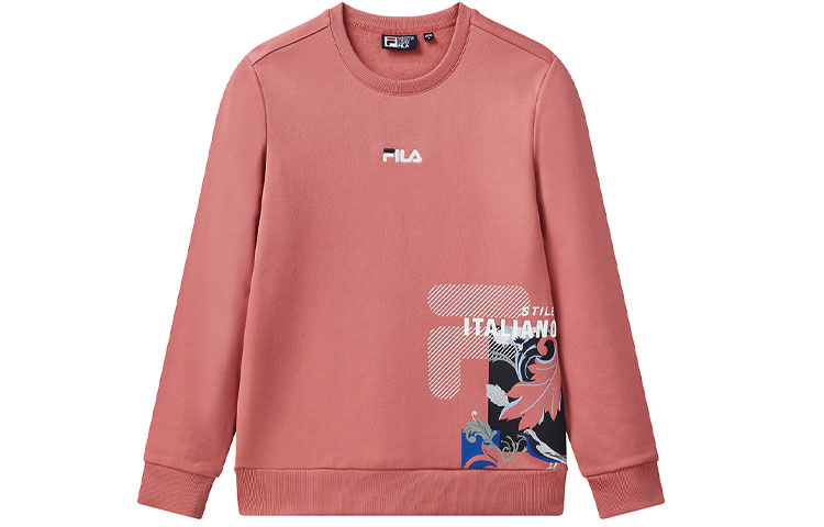 FILA Pink Logo Printed Crewneck Pullover Sweatshirt F11M118213S-PK