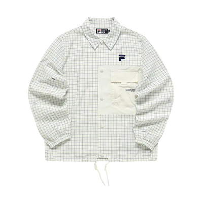 FILA Plaid Single-Breasted Shirt Jacket F11M149701FZB