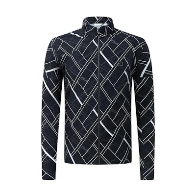 FILA Plaid Zip-Up High-Neck Jacket Black A11M325705F-ZA