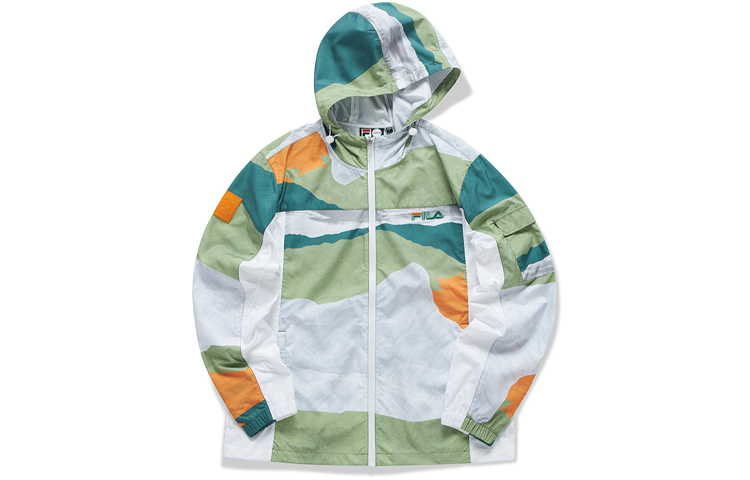 FILA Printed Colorblock Hooded Casual Sports Jacket T11M123701F-LG