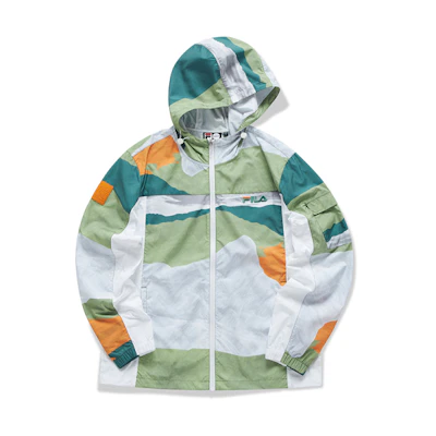 FILA Printed Colorblock Hooded Casual Sports Jacket T11M123701F-LG