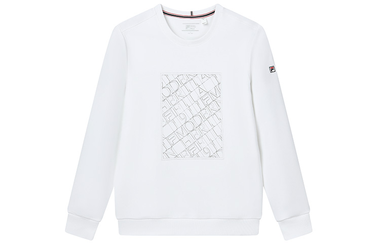 FILA Printed Crewneck Pullover Sweatshirt Standard White F11M211216FWT