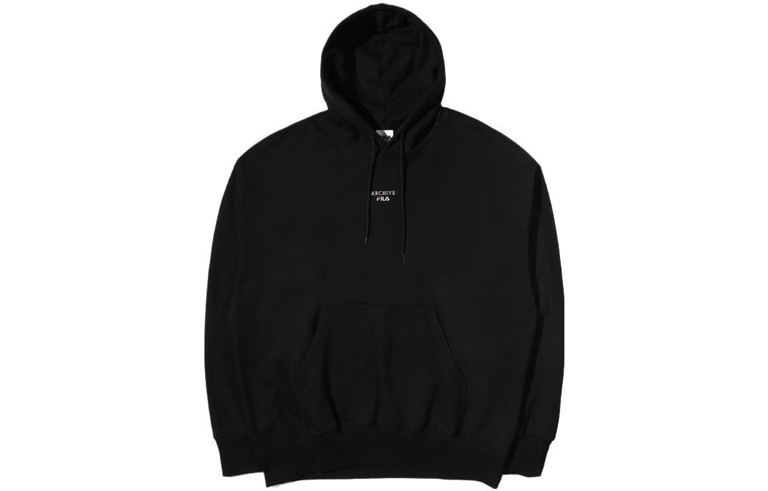 FILA Printed Letter Logo Hoodie Unisex Black FS2POD1111X-BLK