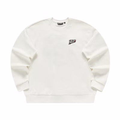 FILA Printed Logo Crewneck Loose Fit Sweatshirt Cloud White - T11M412206F-WT