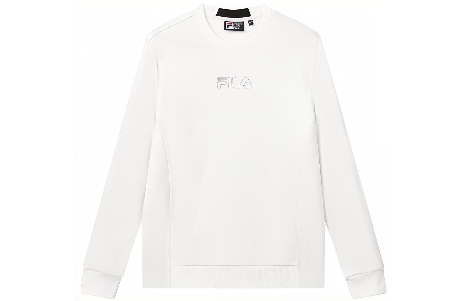 FILA Printed Logo Crewneck Pullover Sweatshirt Standard White F11M132253FWT