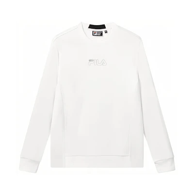 FILA Printed Logo Crewneck Pullover Sweatshirt Standard White F11M132253FWT