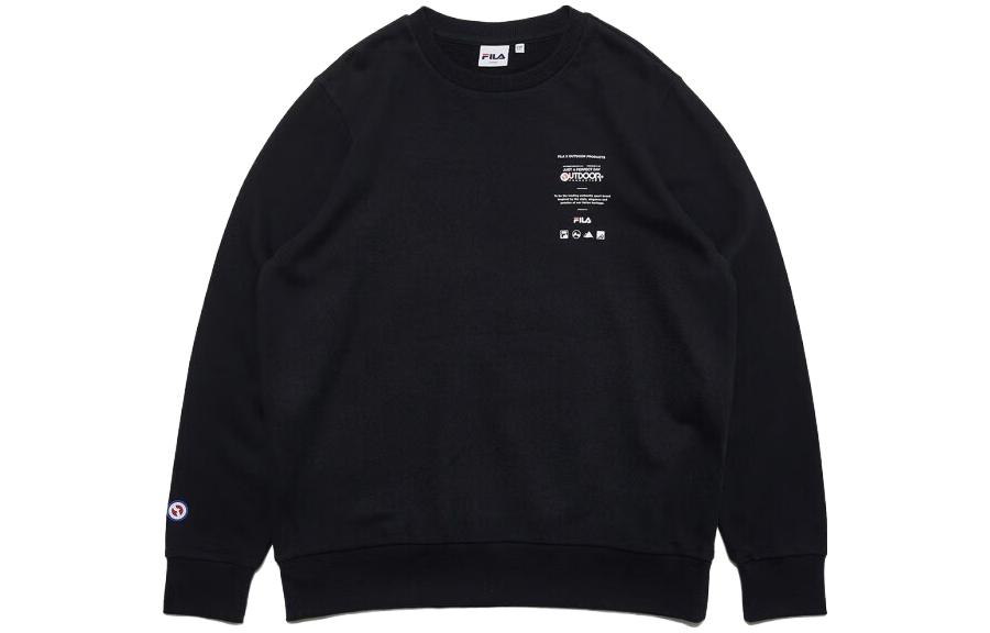 FILA Printed Logo Crewneck Sweatshirt Unisex Black FS2POC4O02X-BLK