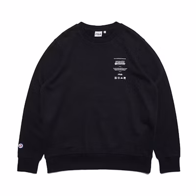 FILA Printed Logo Crewneck Sweatshirt Unisex Black FS2POC4O02X-BLK