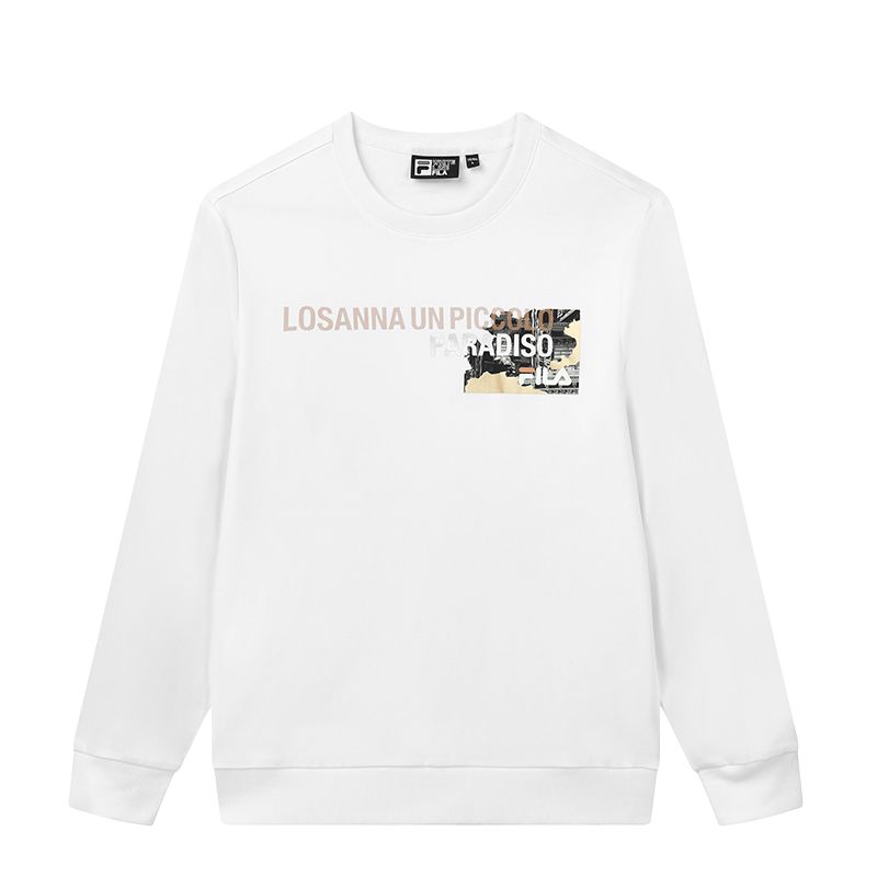 FILA Printed Logo Pullover Sweatshirt - White F11M138254F-WT