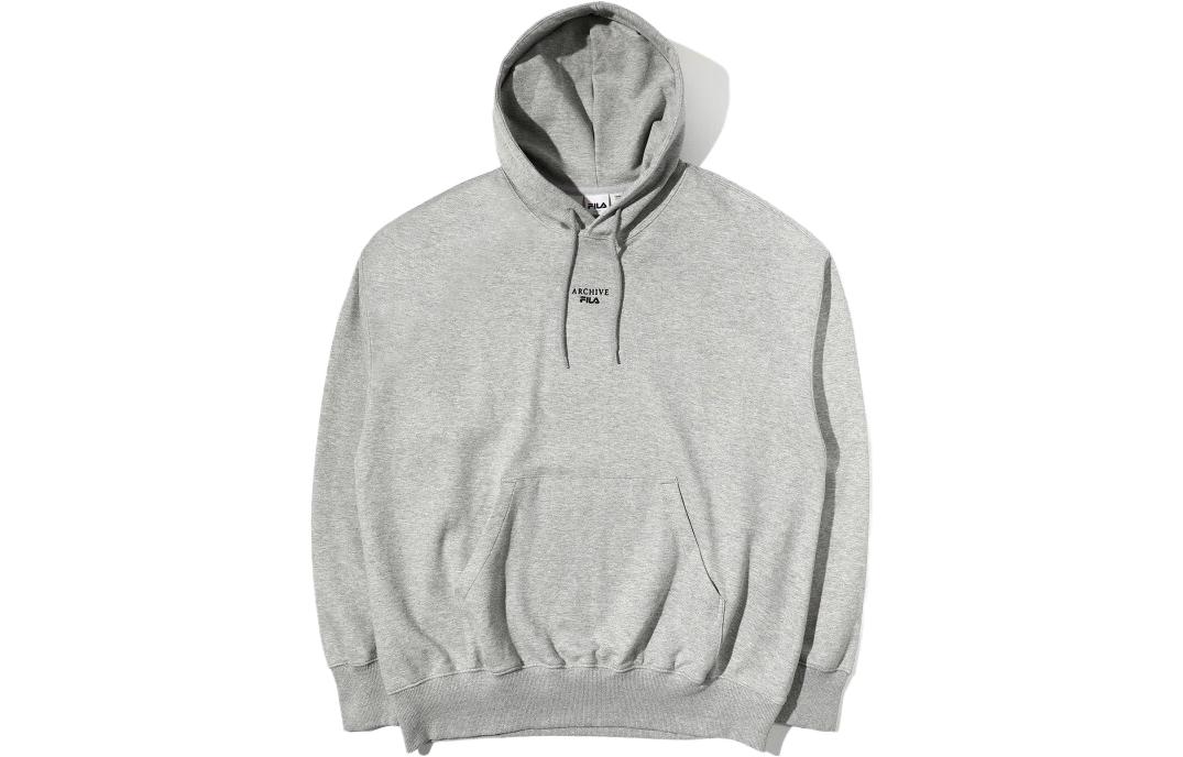 FILA Printed Logo Unisex Pullover Hoodie Grey FS2POD1111X-LML