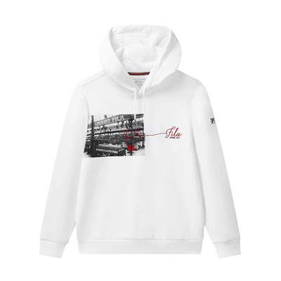 FILA Printed Pullover Hoodie for Men - White F11M111219F-WT