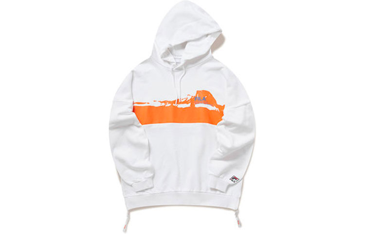 FILA Printed Pullover Hoodie White Unisex Couples Style T51U113205AWT
