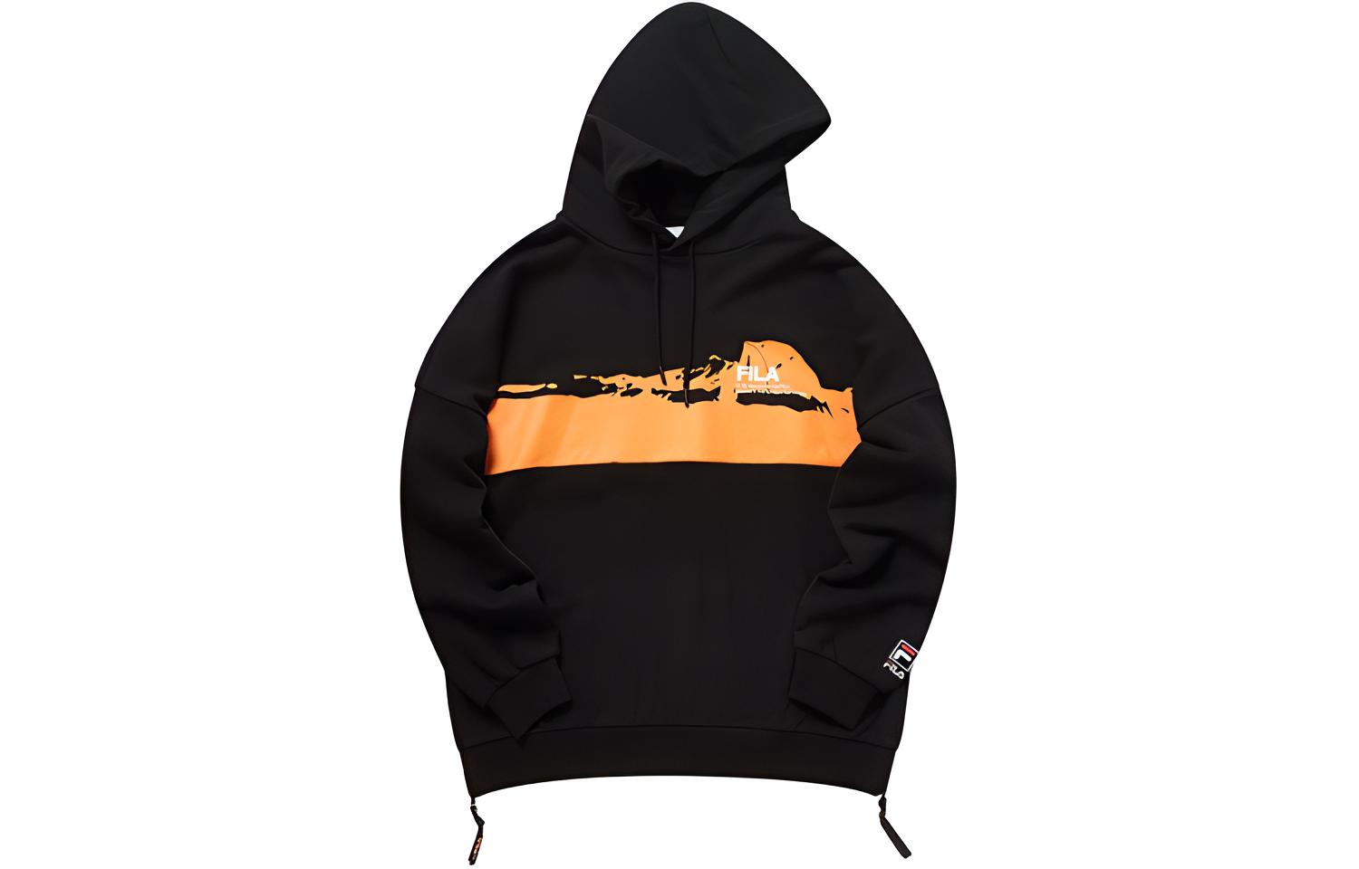 FILA Printed Pullover Sweatshirt Unisex - Black T51U113205ABK