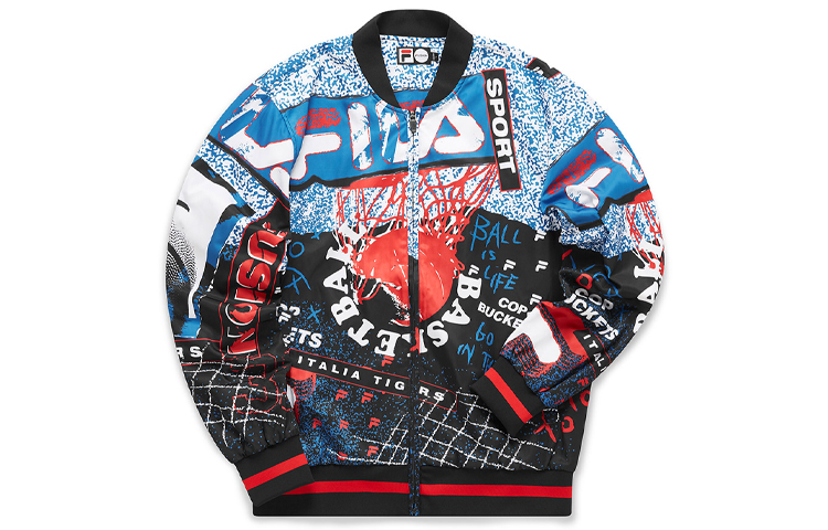 FILA Printed Woven Sports Jacket - Deep Black T11M042703F-BK