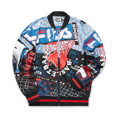 FILA Printed Woven Sports Jacket - Deep Black T11M042703F-BK