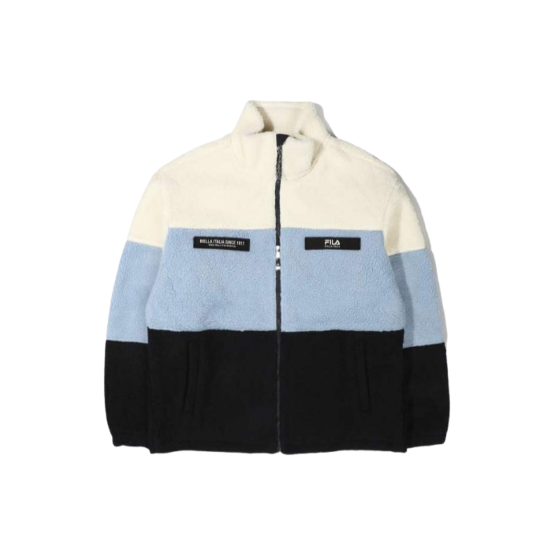 FILA Printed Zip-Up Jacket Blue - Unisex Couple Design FS2PLD4103X-INA