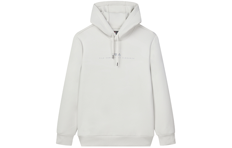 FILA Pullover Hoodie with Metallic Logo in Off-White F11M147203F-IV