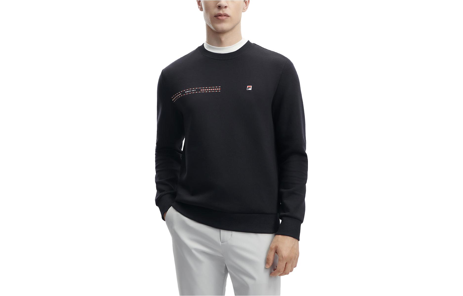 Order FILA 針織印花長袖衛衣 - 傳奇藍 F11M341204FNV