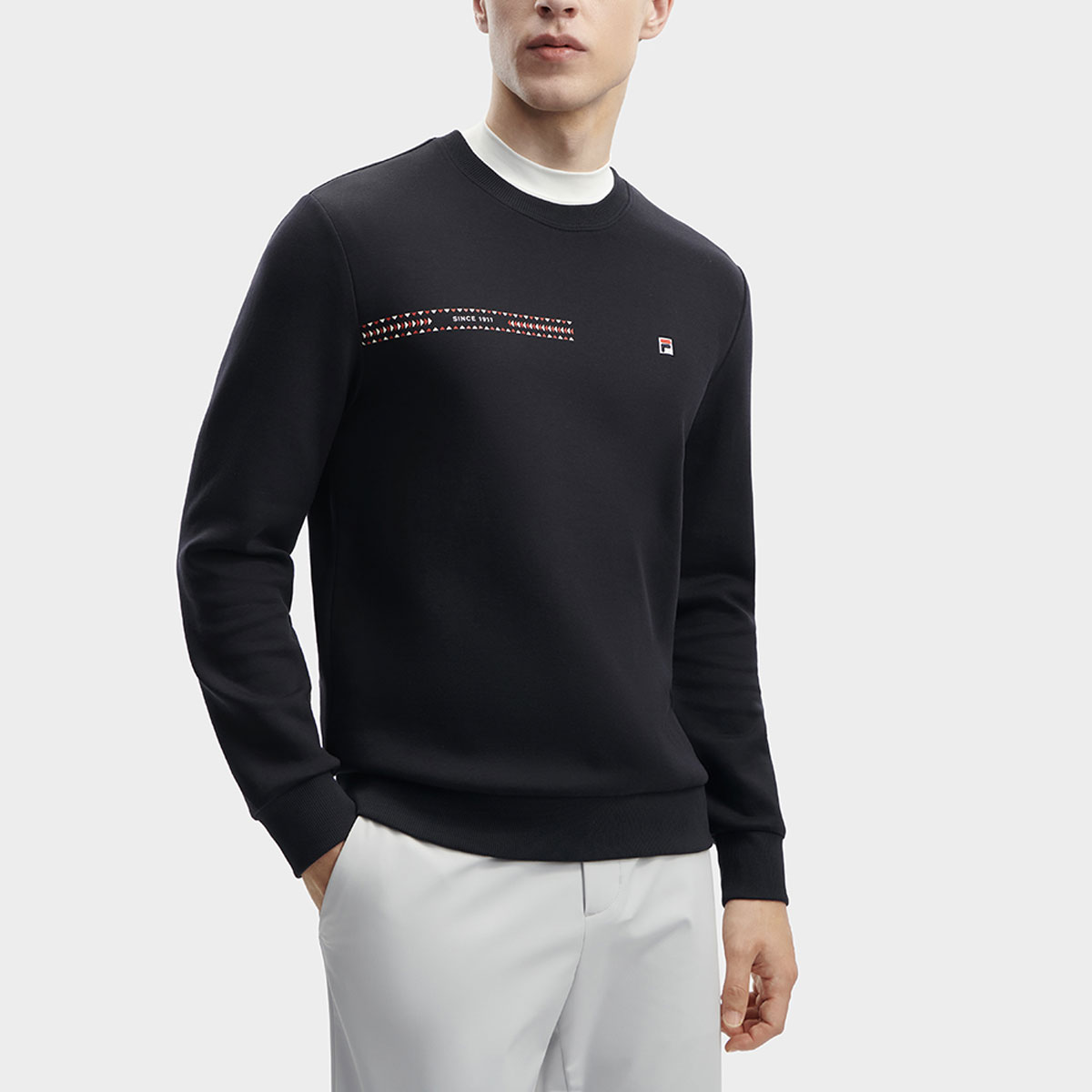 Purchase FILA 針織印花長袖衛衣 - 傳奇藍 F11M341204FNV