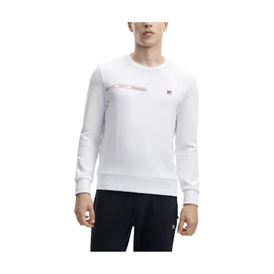 FILA Pullover Knit Sweatshirt with Letter Print F11M341204F-WT