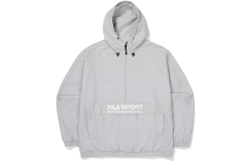 FILA Pullover Letter Print Hoodie Jacket in Gray FS2JKF1132XL-GY