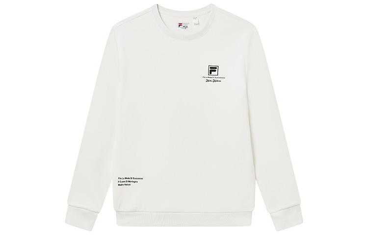 FILA Pullover Sweatshirt Cloud White with Letter Print F11M248205F-WT