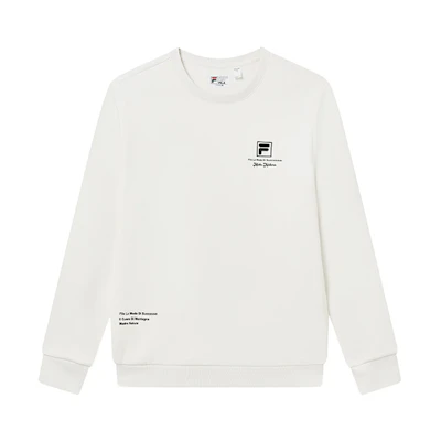 FILA Pullover Sweatshirt Cloud White with Letter Print F11M248205F-WT
