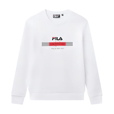 FILA Pullover Sweatshirt Logo Print Standard White F11M018213GWT