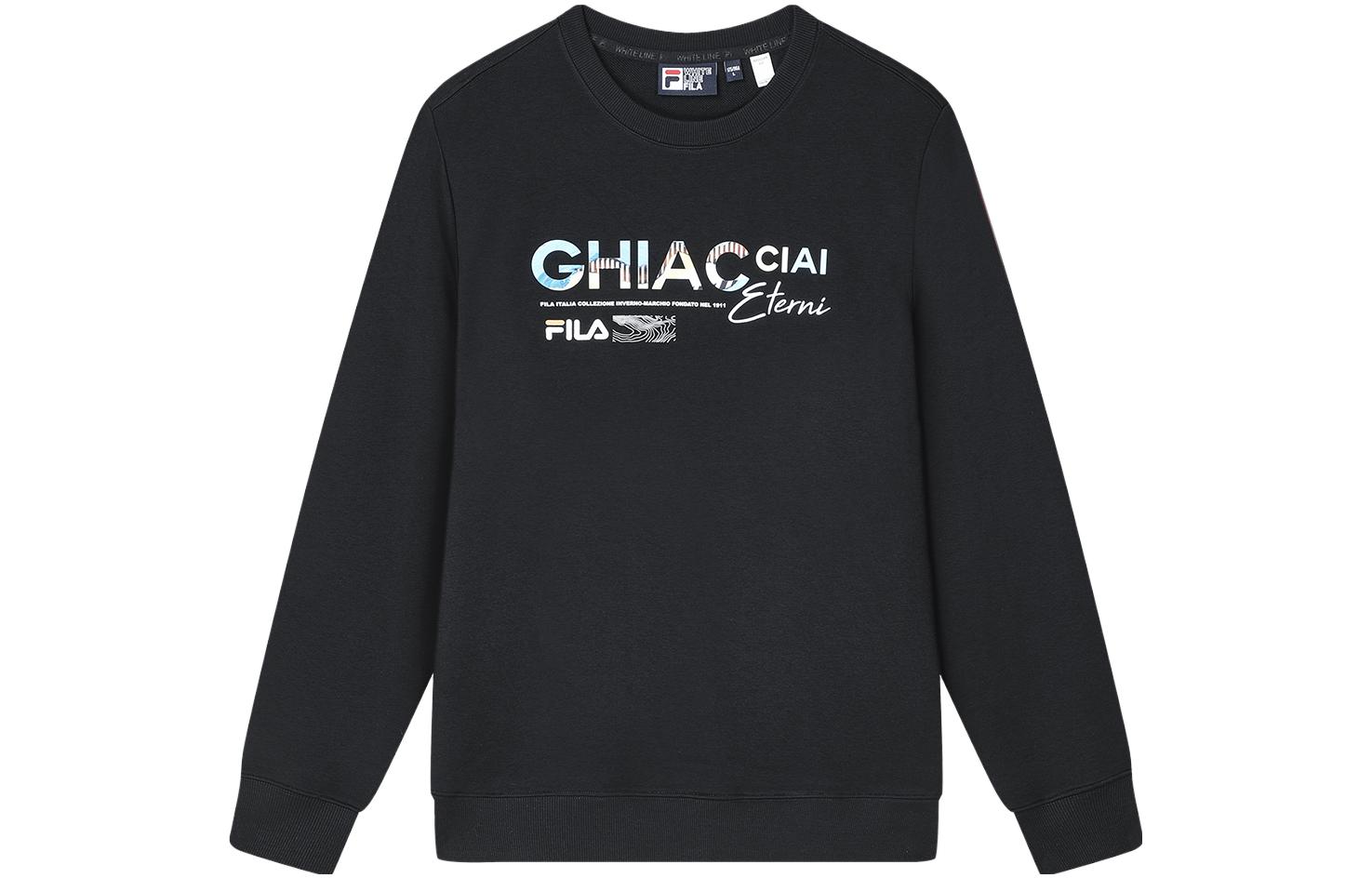 FILA Pullover Sweatshirt with Letter Print Casual Design F11M348221F-BK