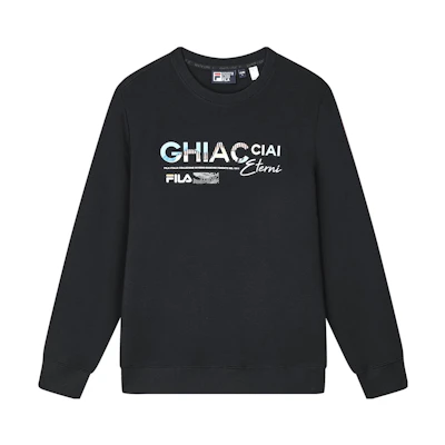 FILA Pullover Sweatshirt with Letter Print Casual Design F11M348221F-BK