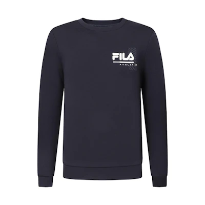 FILA Pullover Sweatshirt with Logo Print in Navy Blue A51M341205A-NV
