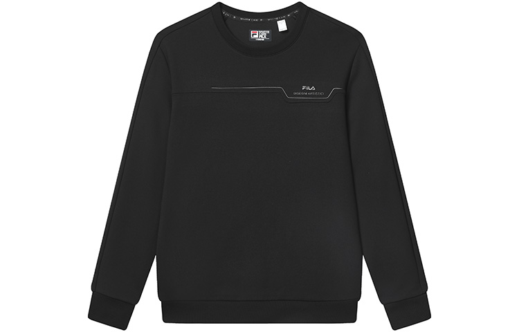 FILA Pure Color Casual Crewneck Pullover Sweatshirt - Jet Black F11M317204F-BK