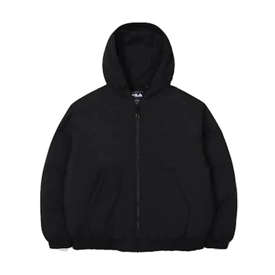 FILA Pure Color Zip-Up Hoodie Jacket Unisex Black FE2DJF6104X-BLK